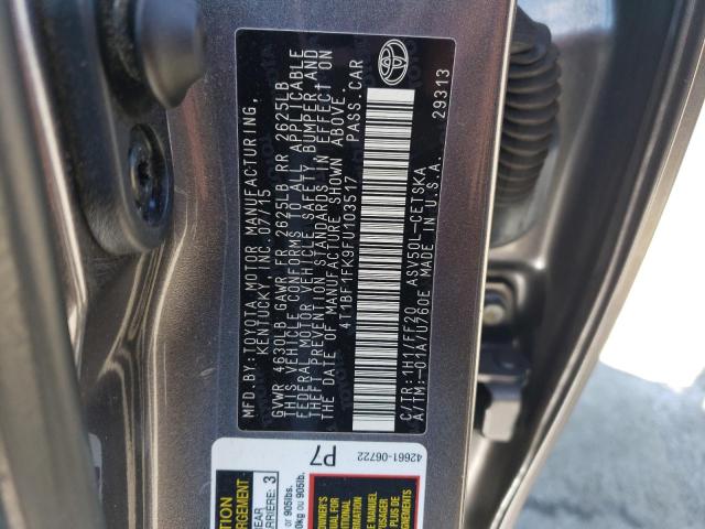 4T1BF1FK9FU103517 - 2015 TOYOTA CAMRY LE GRAY photo 12