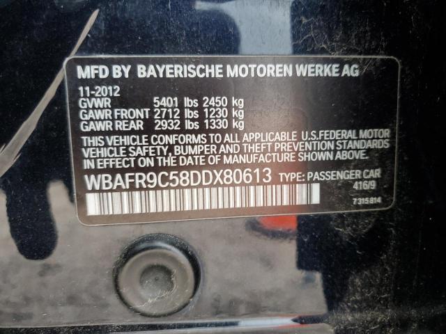 WBAFR9C58DDX80613 - 2013 BMW 550 I BLACK photo 12