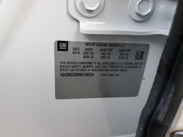 1G4ZN5SS3HU136224 - 2017 BUICK LACROSSE PREFERRED WHITE photo 12