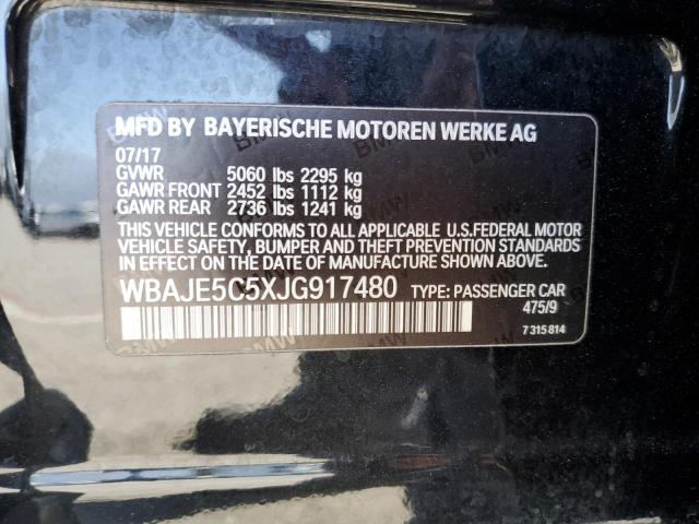 WBAJE5C5XJG917480 - 2018 BMW 540 I BLACK photo 12