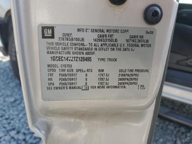 1GCEC14V27Z128495 - 2007 CHEVROLET SILVERADO C1500 CLASSIC SILVER photo 12