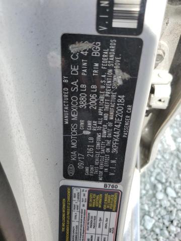 3KPFK4A74JE200184 - 2018 KIA FORTE LX GRAY photo 12