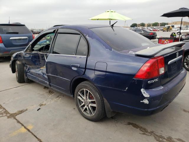 2HGES26772H568343 - 2002 HONDA CIVIC EX BLUE photo 2