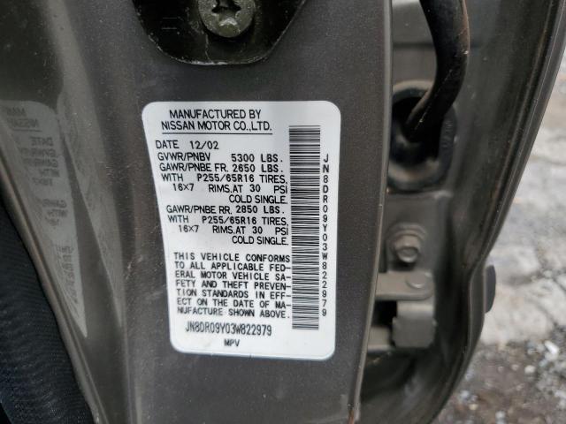 JN8DR09Y03W822979 - 2003 NISSAN PATHFINDER LE BEIGE photo 13