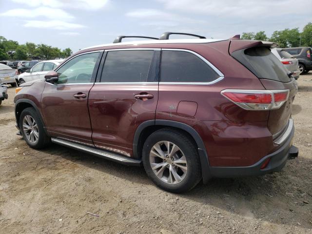 5TDJKRFH9ES031929 - 2014 TOYOTA HIGHLANDER XLE Tünd qırmızı foto 2