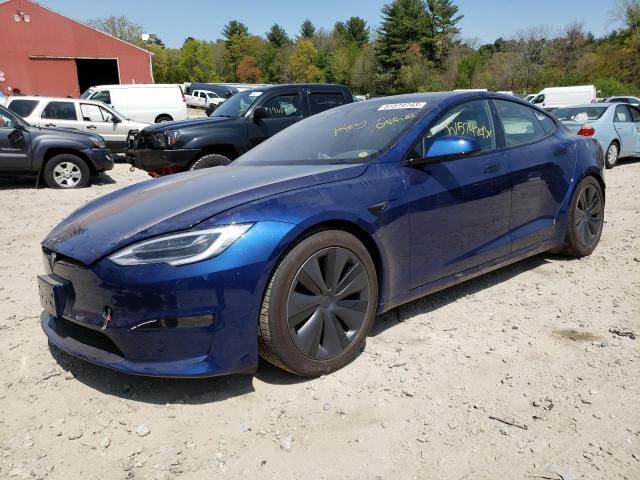 5YJSA1E55MF455448 - 2021 TESLA MODEL S Կապույտ լուսանկար 1