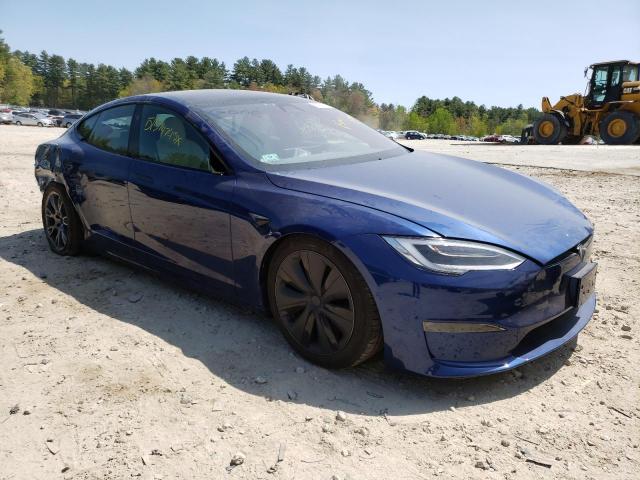 5YJSA1E55MF455448 - 2021 TESLA MODEL S Կապույտ լուսանկար 4