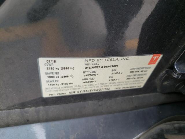 5YJSA1E47JF271552 - 2018 TESLA MODEL S 灰色 照片 13