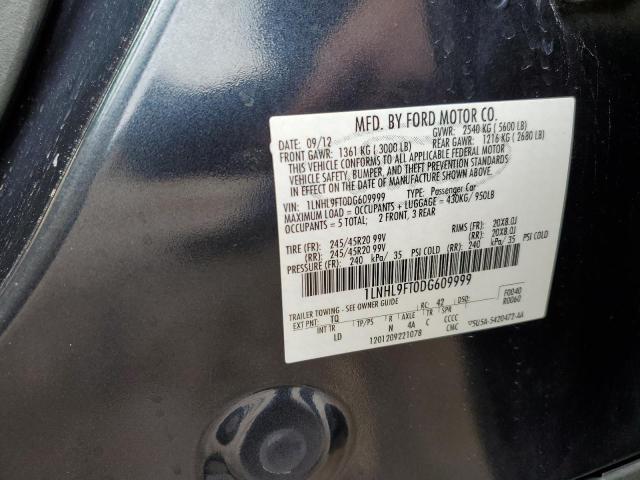 1LNHL9FT0DG609999 - 2013 LINCOLN MKS გრაფიტი ფოტო 12