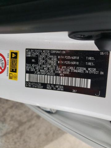 JTJBK1BA5F2483302 - 2015 LEXUS RX 350 BASE WHITE photo 12