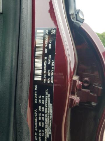 ZARFAEDN9H7558139 - 2017 ALFA ROMEO GIULIA Q4 MAROON photo 12