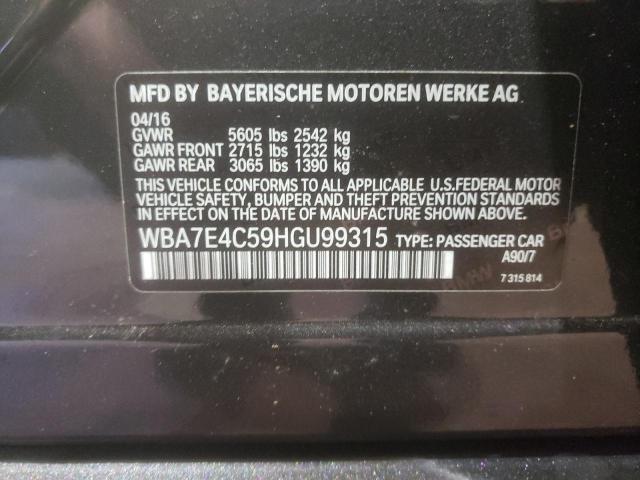 WBA7E4C59HGU99315 - 2017 BMW 740 XI GRAY photo 13