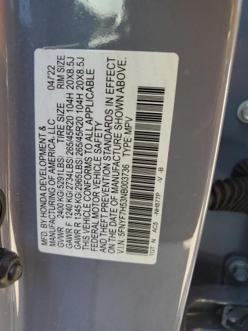 5FNYF7H53NB003736 - 2022 HONDA PASSPORT EXL Boz foto 13