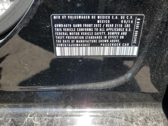 3VW2K7AJ5EM443622 - 2014 VOLKSWAGEN JETTA BASE Սև լուսանկար 12