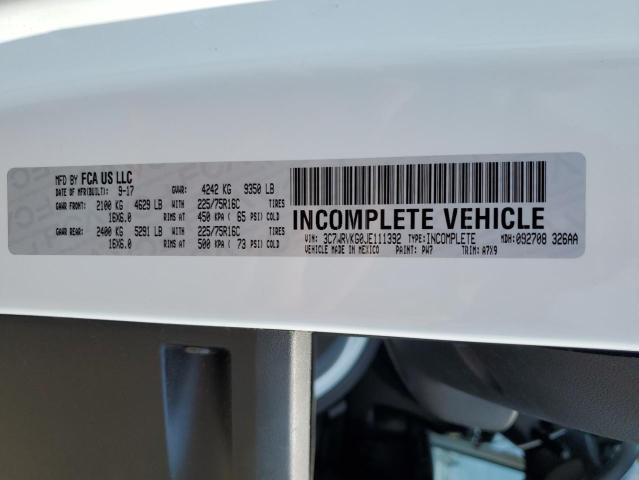 3C7WRVKG0JE111392 - 2018 RAM PROMASTER 3500 STANDARD Սպիտակ լուսանկար 13