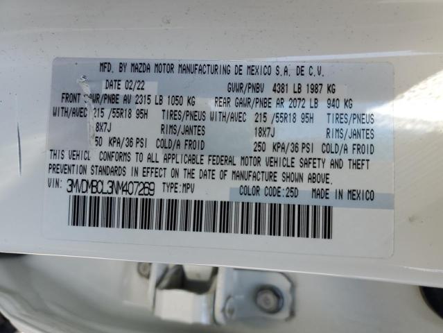 3MVDMBCL3NM407269 - 2022 MAZDA CX-30 PREFERRED WHITE photo 13