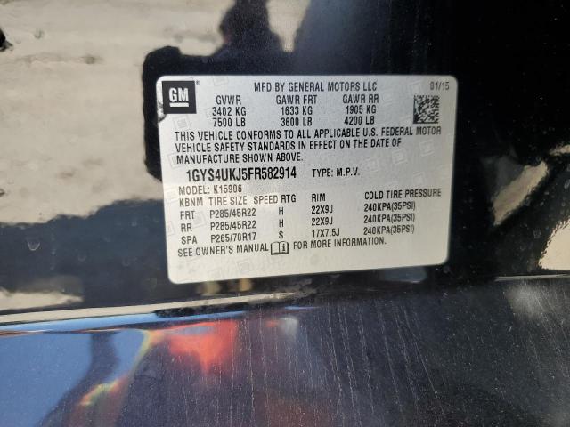 1GYS4UKJ5FR582914 - 2015 CADILLAC ESCALADE ESV PLATINUM შავი ფოტო 13
