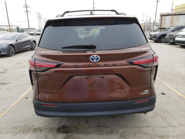 5TDKRKEC6MS059523 - 2021 TOYOTA SIENNA LE BROWN photo 6