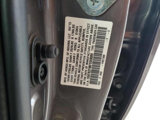 19XFB2F98FE059089 - 2015 HONDA CIVIC EXL 银色 照片 12