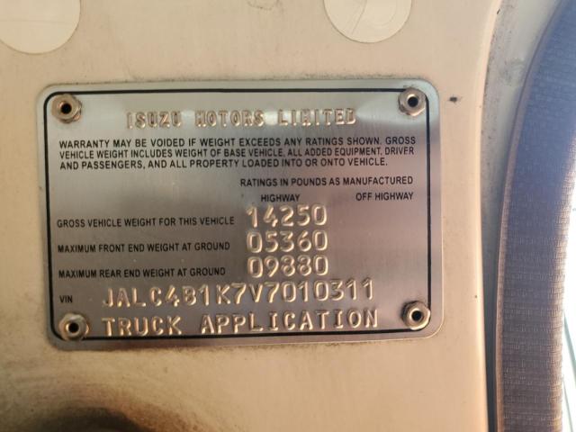 JALC4B1K7V7010311 - 1997 ISUZU NPR WHITE photo 12