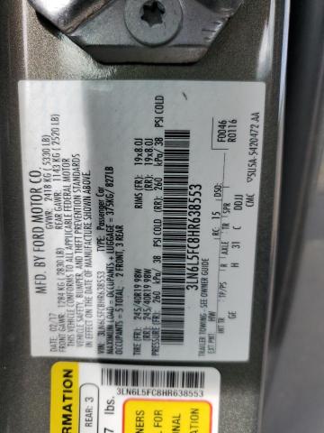 3LN6L5FC8HR638553 - 2017 LINCOLN MKZ RESERVE ნაცრისფერი ფოტო 12