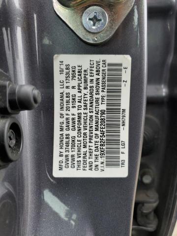 19XFB2F54FE208790 - 2015 HONDA CIVIC LX GRAY photo 12