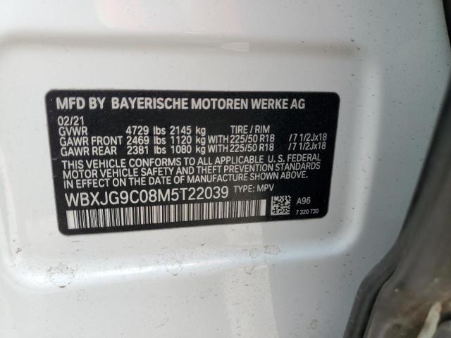 WBXJG9C08M5T22039 - 2021 BMW X1 XDRIVE28I WHITE photo 13