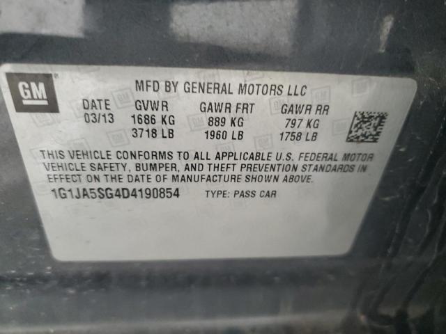 1G1JA5SG4D4190854 - 2013 CHEVROLET SONIC LS GRAY photo 12