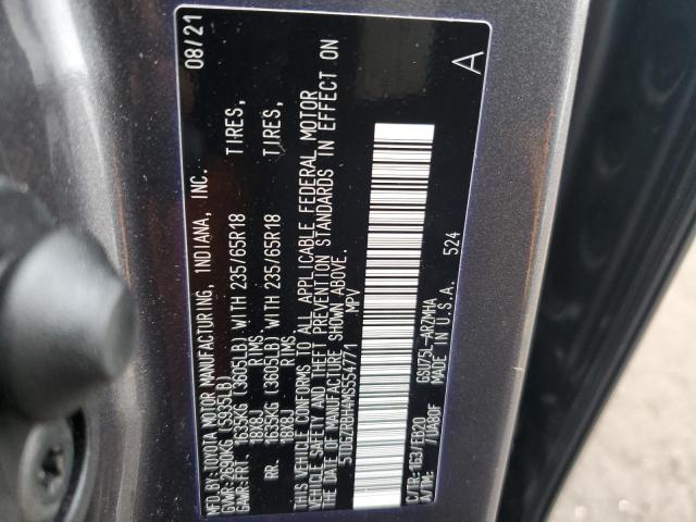 5TDGZRBH4MS554771 - 2021 TOYOTA HIGHLANDER XLE GRAY photo 13