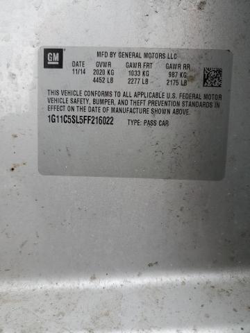 1G11C5SL5FF216022 - 2015 CHEVROLET MALIBU 1LT 银色 照片 13