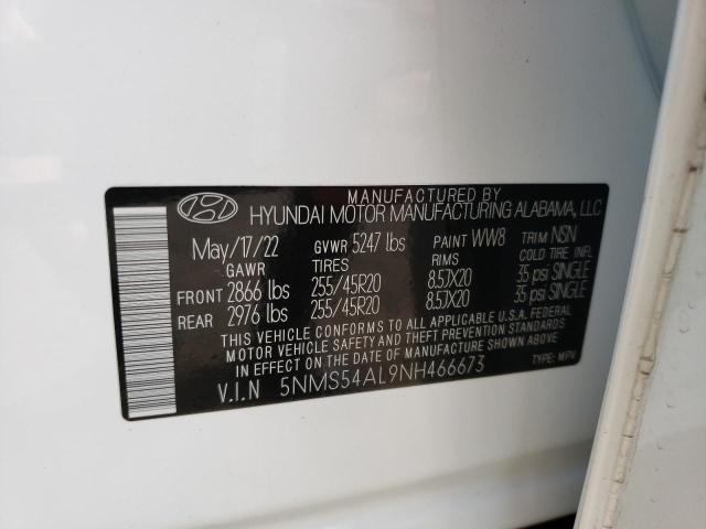 5NMS54AL9NH466673 - 2022 HYUNDAI SANTA FE CALLIGRAPHY WHITE photo 13