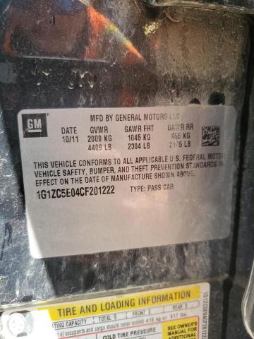 1G1ZC5E04CF201222 - 2012 CHEVROLET MALIBU 1LT BLACK photo 12