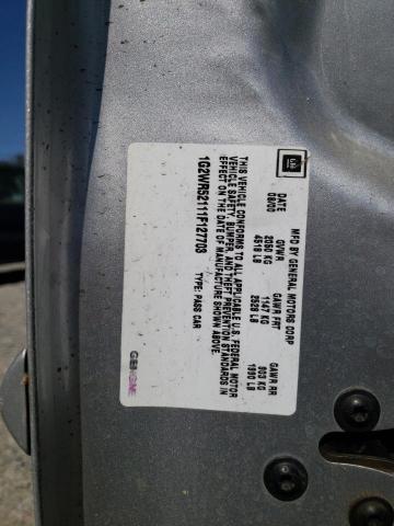 1G2WR52111F127703 - 2001 PONTIAC GRAND PRIX GTP SILVER photo 12