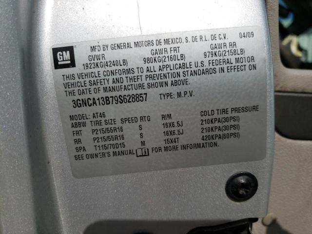 3GNCA13B79S628857 - 2009 CHEVROLET HHR LS 银色 照片 13