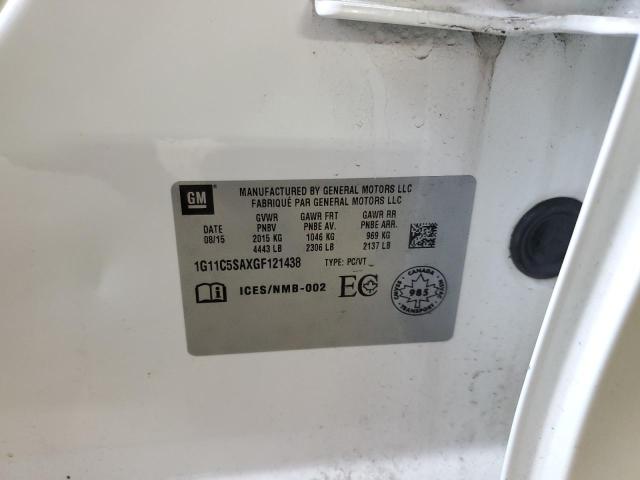 1G11C5SAXGF121438 - 2016 CHEVROLET MALIBU LIM LT 白色 照片 12