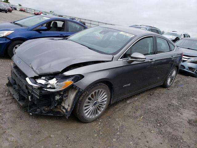 3FA6P0RU8ER286172 - 2014 FORD FUSION TITANIUM HEV GRAY photo 1