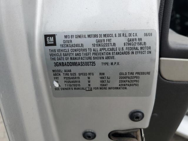 3GNBADDM6AS500725 - 2010 CHEVROLET HHR SS 银色 照片 12