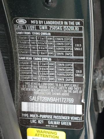 SALFT2BN9AH172769 - 2010 LAND ROVER LR2 HSE TECHNOLOGY GREEN photo 13
