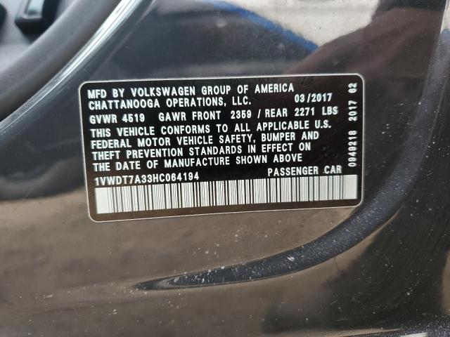 1VWDT7A33HC064194 - 2017 VOLKSWAGEN PASSAT R-LINE ნაცრისფერი ფოტო 13