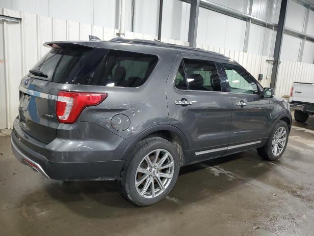 1FM5K8F81HGC70154 - 2017 FORD EXPLORER LIMITED GRAY photo 3