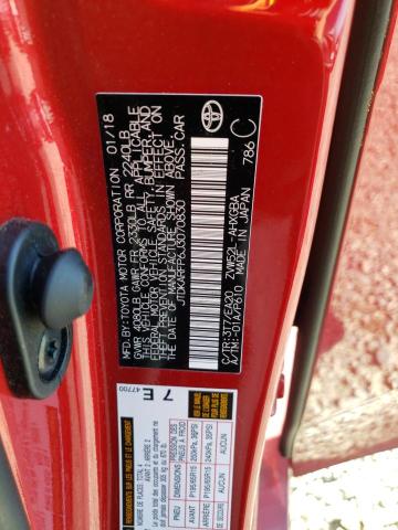 JTDKARFP6J3070830 - 2018 TOYOTA PRIUS PRIM წითელი ფოტო 12