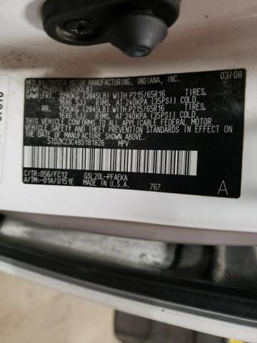 5TDZK23C48S181826 - 2008 TOYOTA SIENNA CE WHITE photo 13