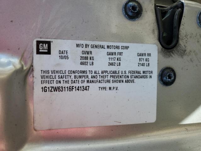 1G1ZW63116F141347 - 2006 CHEVROLET MALIBU MAXX SS SILVER photo 12