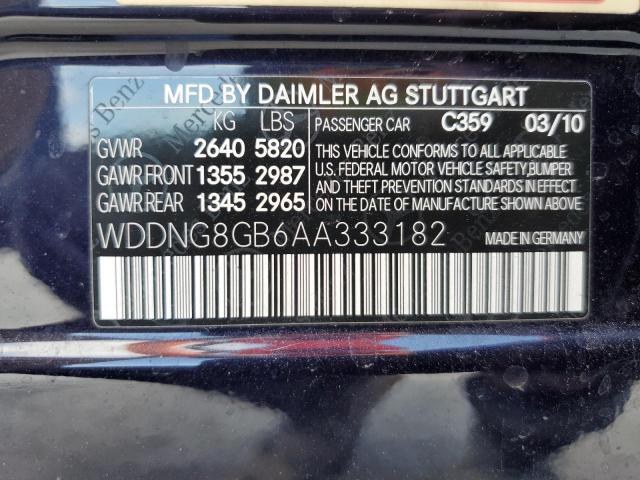 WDDNG8GB6AA333182 - 2010 MERCEDES-BENZ S 550 4MATIC BLUE photo 12