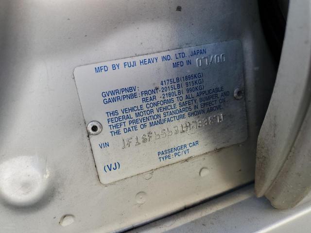 JF1SF65631H733871 - 2001 SUBARU FORESTER S GRAY photo 13