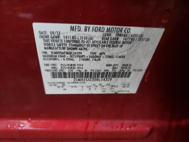 2LMHJ5AT3DBL54329 - 2013 LINCOLN MKT BURGUNDY photo 13