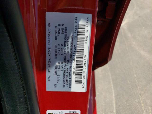 JM1BL1L34D1778409 - 2013 MAZDA SPEED 3 Қызыл фото 13
