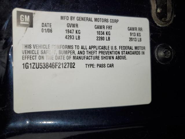 1G1ZU53846F212702 - 2006 CHEVROLET MALIBU LTZ ლურჯი ფოტო 12