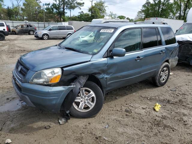 2HKYF18775H533496 - 2005 HONDA PILOT EXL BLUE photo 1