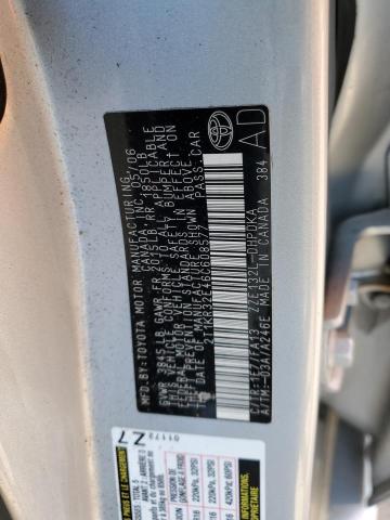 2T1KR32E46C608577 - 2006 TOYOTA COROLLA MA XR SILVER photo 13